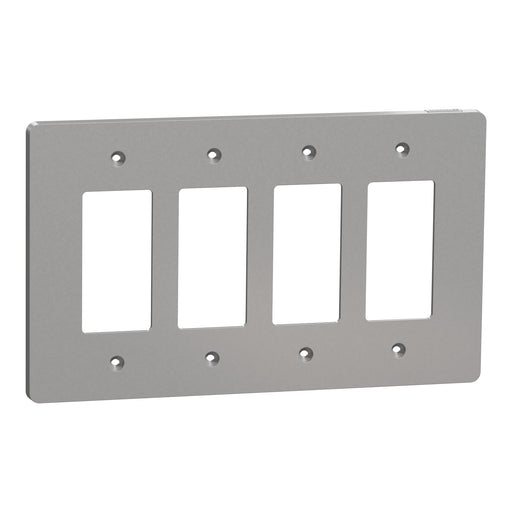 Square D 4 Gang Mid+ Wall Plate Gy