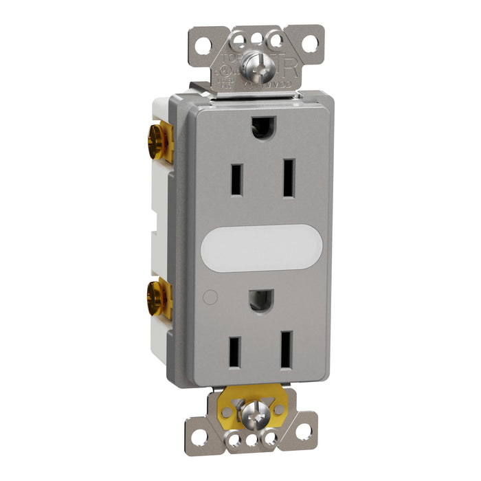Schneider Electric Tr 15A Lighted Receptacle Resi Gy