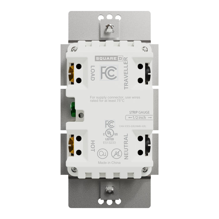 Schneider Electric Rckr Dual-Ld Dim. 600W Resi Sngl Pol Bk