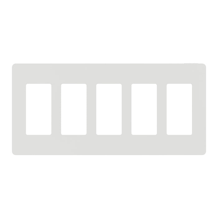 Square D 5 Gang Screwless Matte Wall Plate Wh