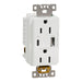 Schneider Electric Usb A/C 5.4A Chargr Tr Duplx 15A Recp Wh