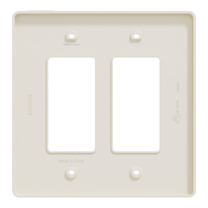 Square D 2 Gang Mid+ Wall Plate La