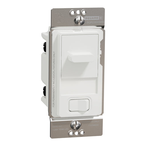 Schneider Electric Slide Dual-Ld Dim. 600W Resi Sngl Pol Wh