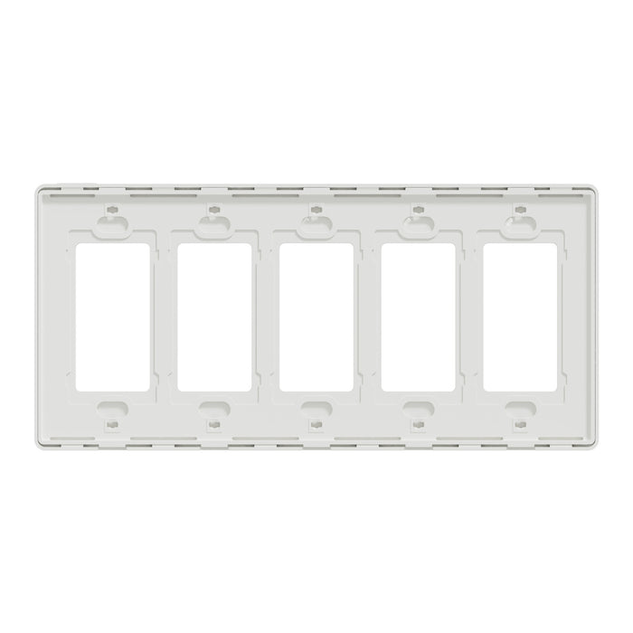 Square D 5 Gang Screwless Matte Wall Plate Wh