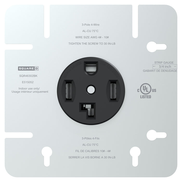 Schneider Electric Dryer Outlet 30A Nema 14-30 R Can Cvr