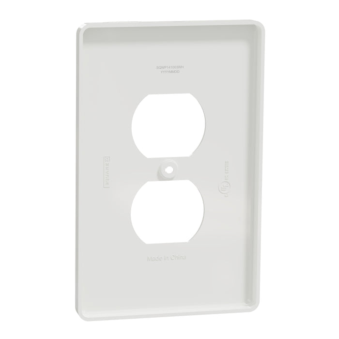Square D 1 G Mid+ Duplex Outlet Wall Plate Wh