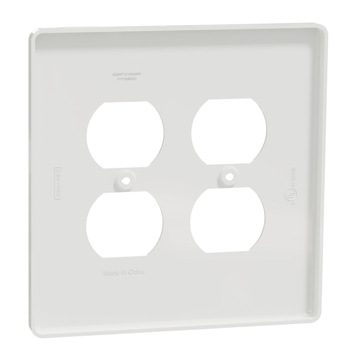 Square D 2 G Mid+ 2 Duplex Outlet Wall Plt Wh