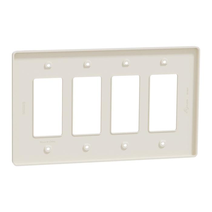 Square D 4 Gang Mid+ Wall Plate La