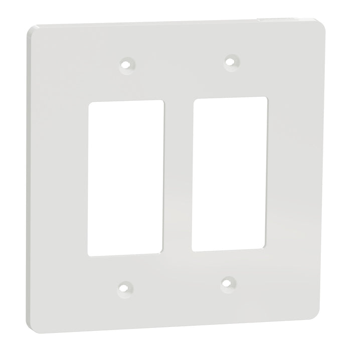 Square D 2 Gang Mid+ Wall Plate Wh