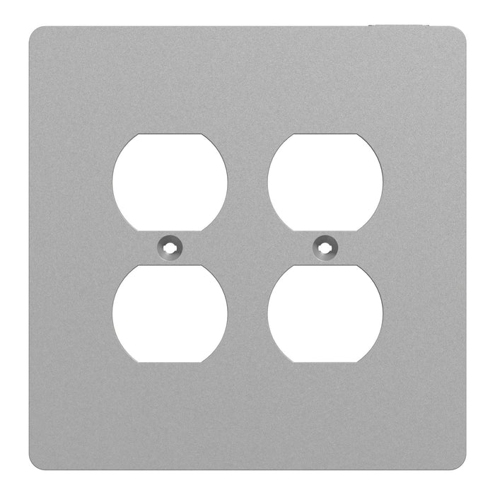 Square D 2 G Mid+ 2 Duplex Outlet Wall Plt Gy