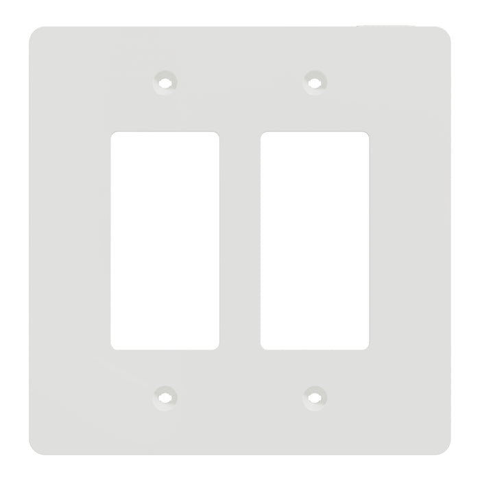 Square D 2 Gang Mid+ Wall Plate Wh