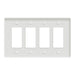 Square D 4 Gang Mid+ Wall Plate Wh