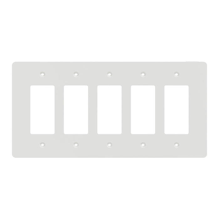Square D 5 Gang Mid+ Wall Plate Wh