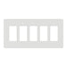 Square D 5 Gang Mid+ Wall Plate Wh