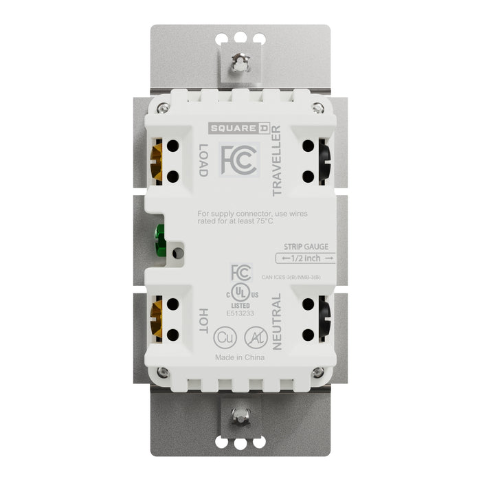 Schneider Electric Rckr Dual-Ld Dim. 600W Resi Sngl Pol Gy