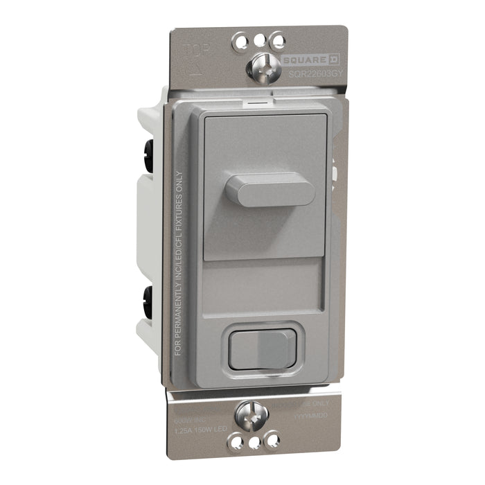 Schneider Electric Slide Dual-Ld Dim. 600W Resi Sngl Pol Gy