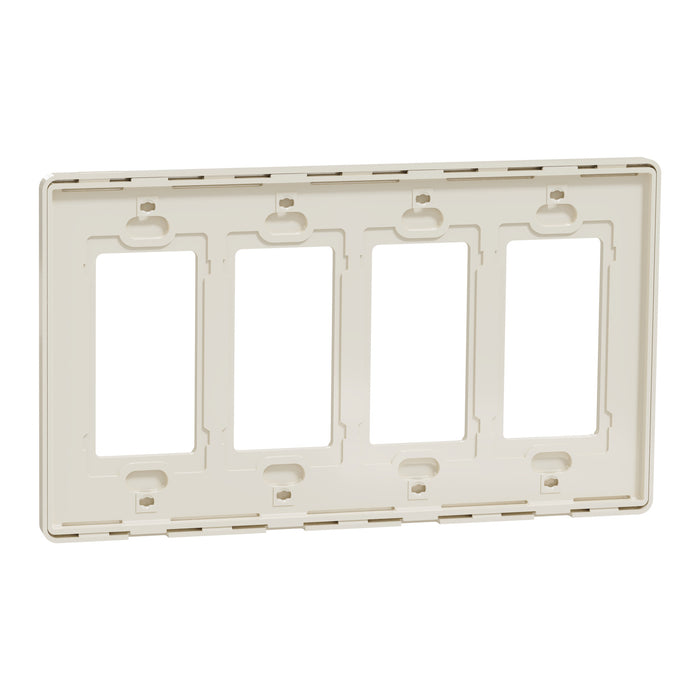Square D 4 Gang Screwless Matte Wall Plate La