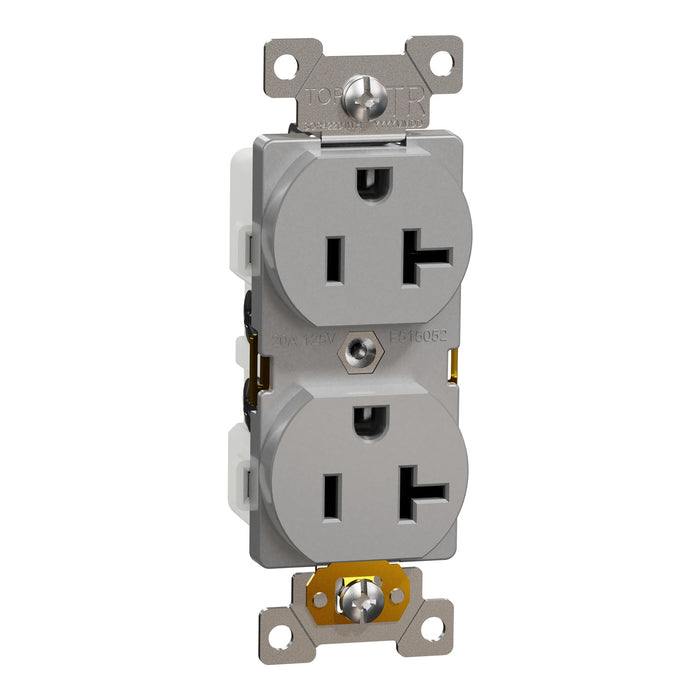 Schneider Electric Tr 20A Duplex Outlet Comm Gy