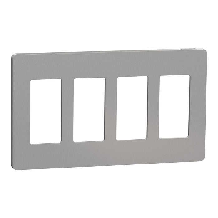 Square D 4 Gang Screwless Matte Wall Plate Gy