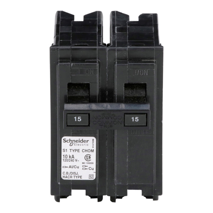 Schneider Electric Miniature Circuit Breaker 120/240V 15A