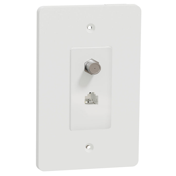 Square D Catv/Tel F/Rj11 4P4C Strap Wh