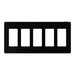 Square D 5 Gang Screwless Matte Wall Plate Bk