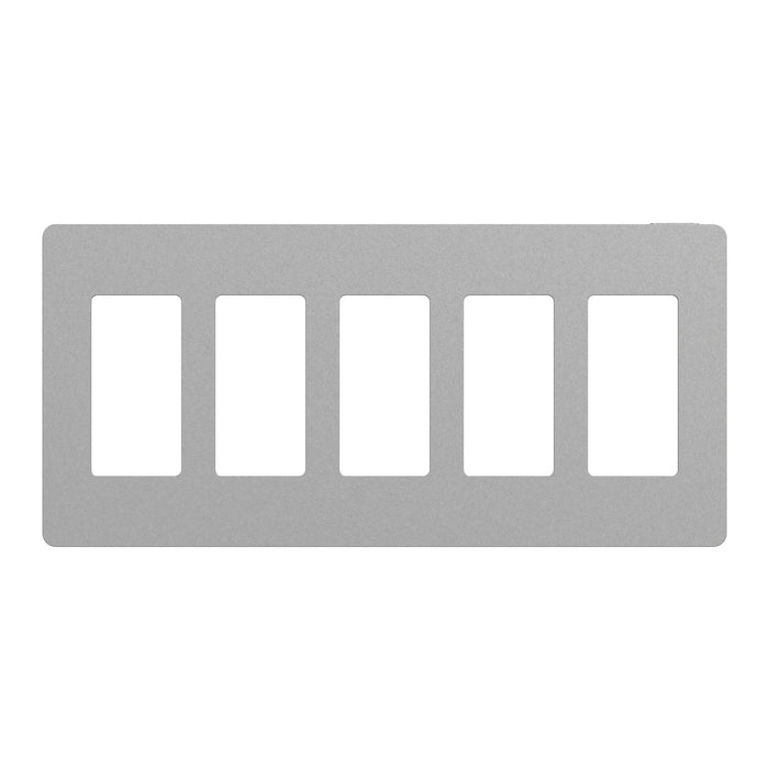 Square D 5 Gang Screwless Matte Wall Plate Gy