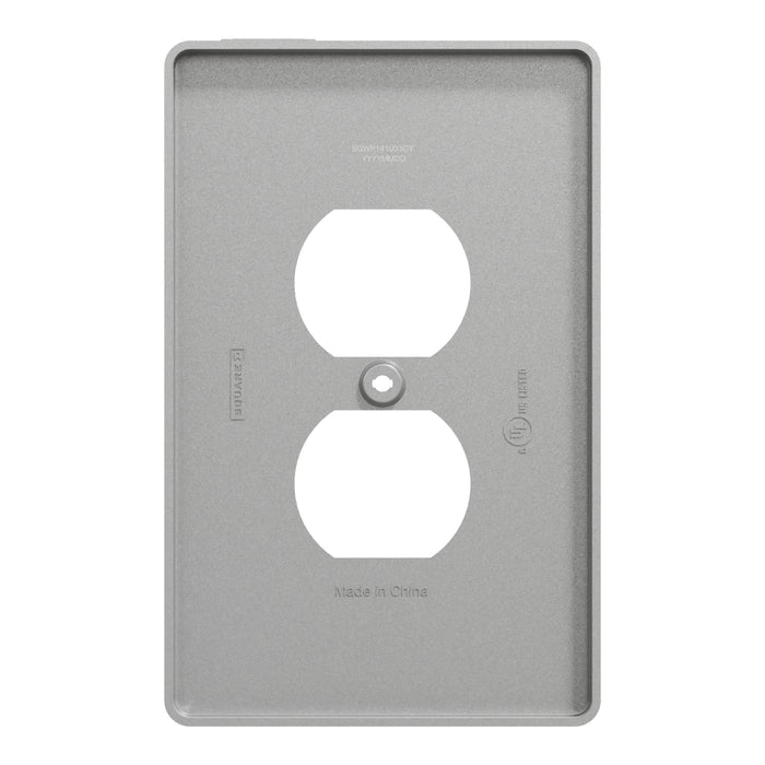 Square D 1 G Mid+ Duplex Outlet Wall Plate Gy