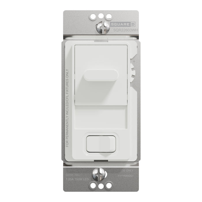 Schneider Electric Slide Dual-Ld Dim. 600W Resi Sngl Pol Wh