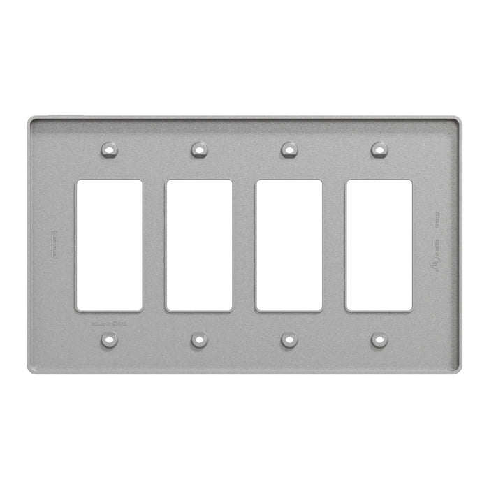 Square D 4 Gang Mid+ Wall Plate Gy