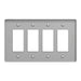 Square D 4 Gang Mid+ Wall Plate Gy
