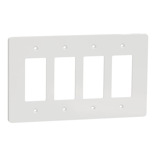 Square D 4 Gang Mid+ Wall Plate Wh