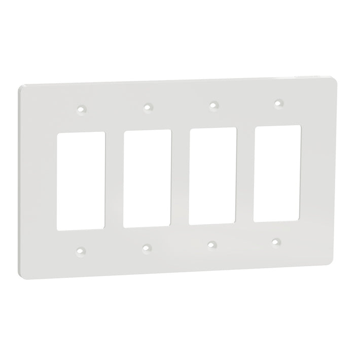 Square D 4 Gang Mid+ Wall Plate Wh