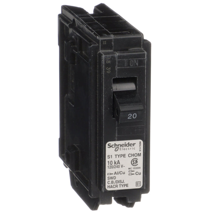 Schneider Electric Miniature Circuit Breaker 120V 20A Chom120