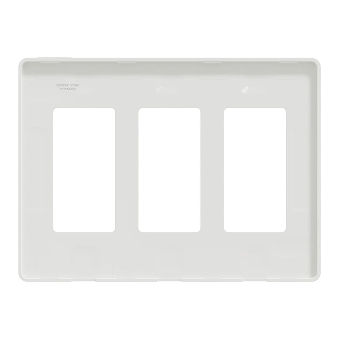 Square D 3 Gang Screwless Matte Wall Plate Wh