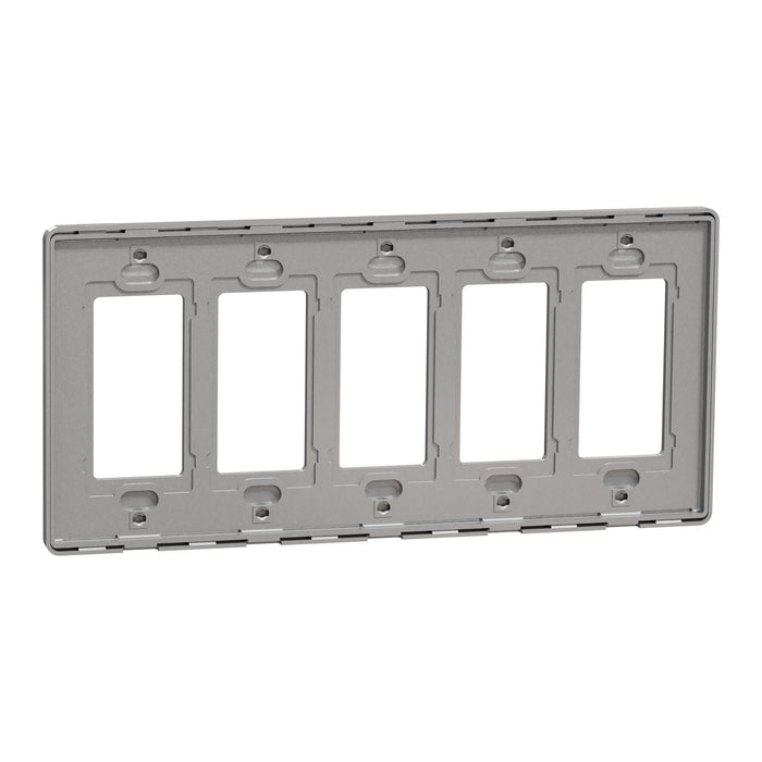 Square D 5 Gang Screwless Matte Wall Plate Gy