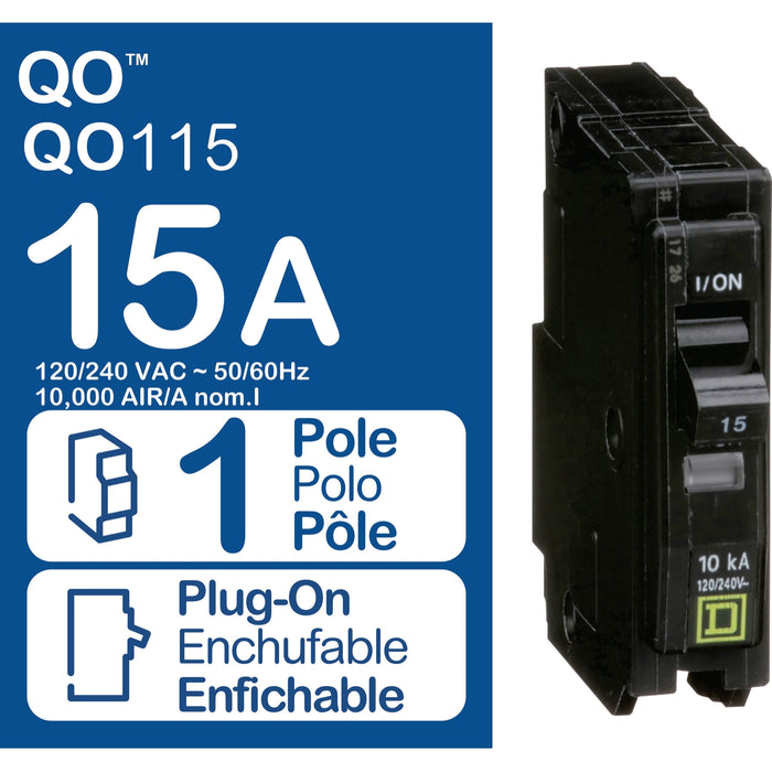 Square D Miniature Circuit Breaker 120/240V 15A.