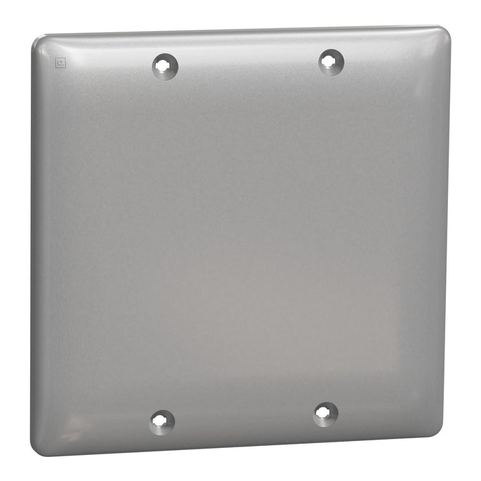 Square D 2 Gang Blank Wall Plate Gy