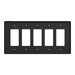 Square D 5 Gang Mid+ Wall Plate Bk