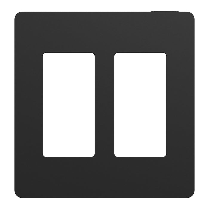Square D 2 Gang Screwless Matte Wall Plate Bk