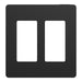 Square D 2 Gang Screwless Matte Wall Plate Bk