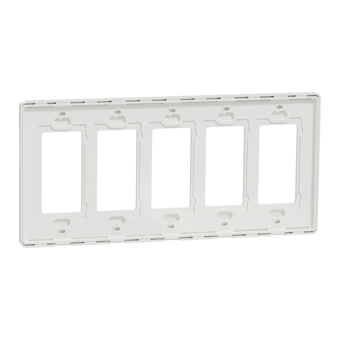 Square D 5 Gang Screwless Matte Wall Plate Wh