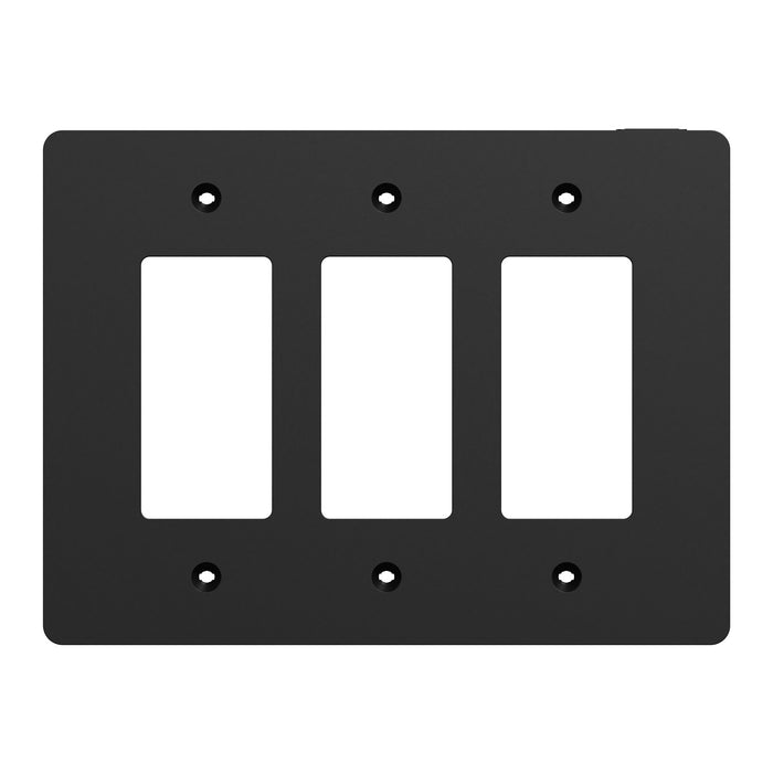Square D 3 Gang Mid+ Wall Plate Bk