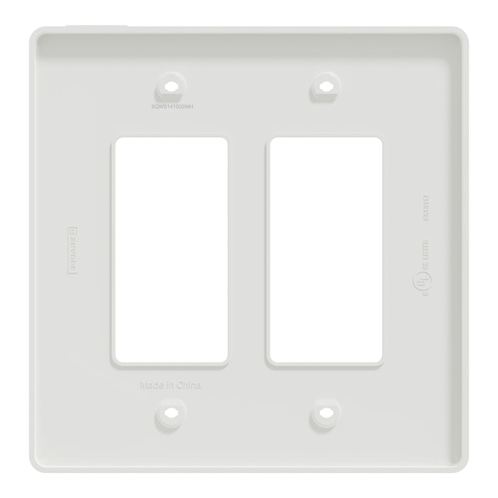 Square D 2 Gang Mid+ Wall Plate Wh