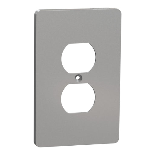 Square D 1 G Mid+ Duplex Outlet Wall Plate Gy