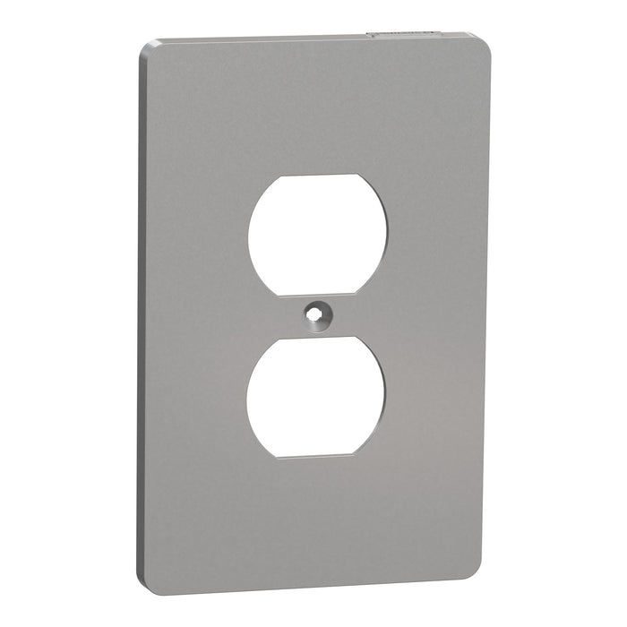 Square D 1 G Mid+ Duplex Outlet Wall Plate Gy