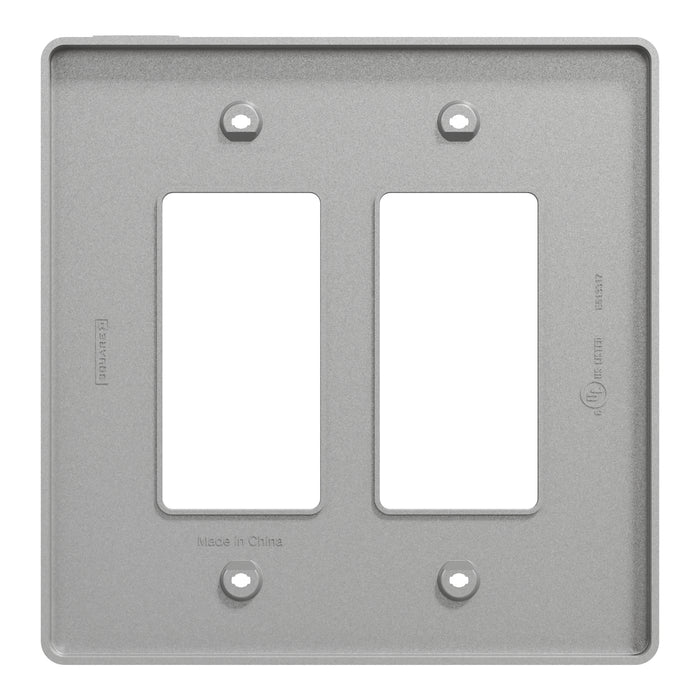 Square D 2 Gang Mid+ Wall Plate Gy