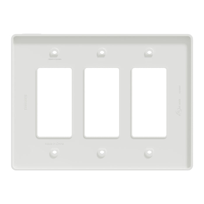 Square D 3 Gang Mid+ Wall Plate Wh