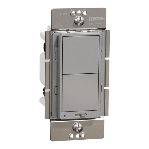Schneider Electric Rckr Dual-Ld Dim. 600W Resi Sngl Pol Gy