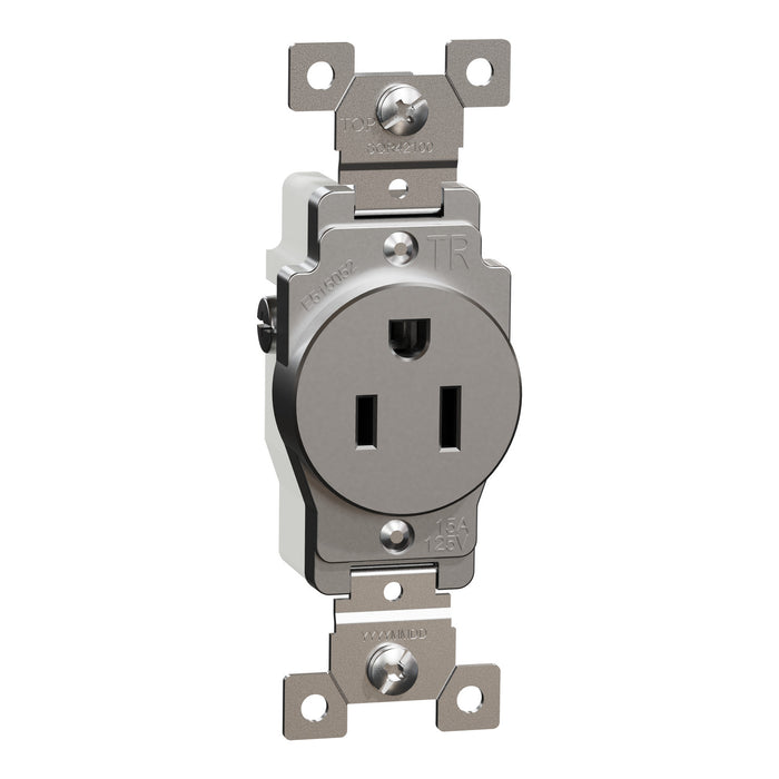 Schneider Electric Tr 15A Single Outlet Comm Gy